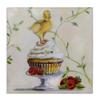 Stupell Industries Baby Duck on Raspberry Cupcake Dessert Painting Canvas Wall Art, 17x17, Beige view 1