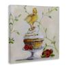 Stupell Industries Baby Duck on Raspberry Cupcake Dessert Painting Canvas Wall Art, 17x17, Beige view 3
