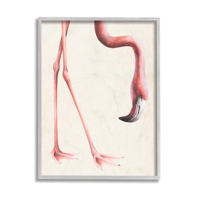 Stupell Industries Pink Flamingo Bending Feet Beak Detail