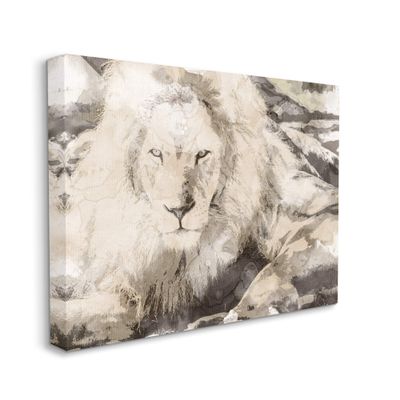 Stupell Industries Abstract Sepia Tone Jungle Lion Animal Portrait