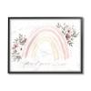 Stupell Industries Find Your Place Pink Floral Rainbow, Ella Grace Designs Black Framed Wall Art, 16 x 20, White view 1