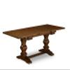 East West Furniture LAEN5-81-20 5 Piece Dining Table Set Includes a Rectangle Wooden Table with Removable Leaf and 4 Dark Gotham Linen Fabric Upholstered Chairs, 42x92 Inch, Walnut view 3