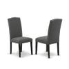 East West Furniture LAEN5-81-20 5 Piece Dining Table Set Includes a Rectangle Wooden Table with Removable Leaf and 4 Dark Gotham Linen Fabric Upholstered Chairs, 42x92 Inch, Walnut view 4