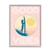 Pink Good Vibes Text Surfer Chick Sunrise view 1