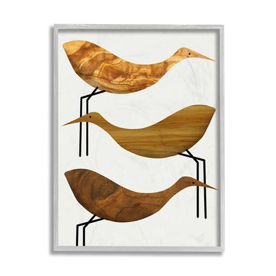 Stupell Industries Abstract Wooden Pattern Storks Rustic Birds