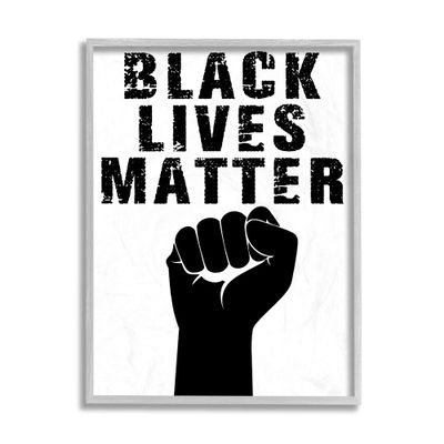 Stupell Industries Black Lives Matter Distressed Typography Raised Fist