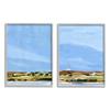 Stupell Industries Abstract Seaside Town Landscape Soft Blue Green, Design by Emma Scarvey Grey Framed Wall Art, 2pc, Each 11 x 14 view 1