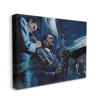 Stupell Industries Abstract Instrumental Musicians Blues Jazz Traditional, Design by Jin G. Kam Canvas Wall Art, 16 x 20, Multi-Color