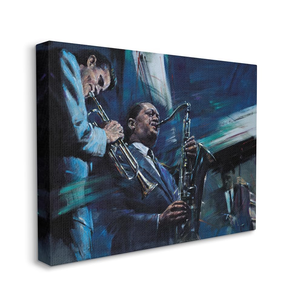 Stupell Industries Abstract Instrumental Musicians Blues Jazz Traditional, Design by Jin G. Kam Canvas Wall Art, 16 x 20, Multi-Color