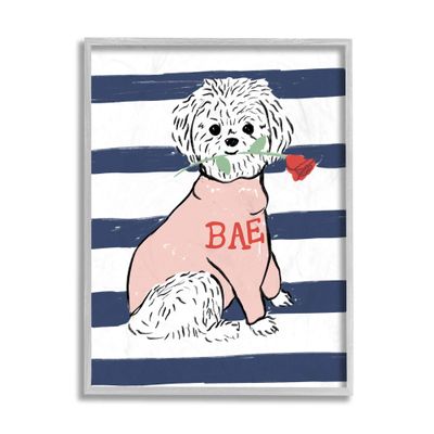 Stupell Industries Romantic Bichon Puppy Pink Bae Sweater