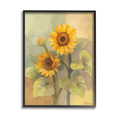 Stupell Industries Sunflower Bloom Soft Yellow Summer Petals, Design by Albena Hristova Black Framed Wall Art, 16 x 20