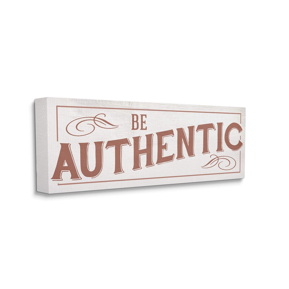 Stupell Industries Be Authentic Text Soft Red Typography