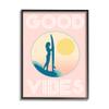 Pink Good Vibes Text Surfer Chick Sunrise view 1