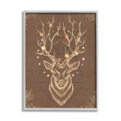 Stupell Industries Rustic Deer Antlers Abstract Geometric Sketch