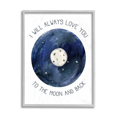 Stupell Industries Moon and Back Romantic Phrase Night Constellation