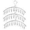 AmtBety 3 Pack Clothes Drying Rack with 12 Clips,Folding Stainless Steel Drying Hanger for Drying Socks,Drying Towels, Hat,Scarf,Diapers,Handkerchief,Bras, Baby Clothes,Lingerie,Socks,Gloves view 1