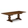 East West Furniture LAEL5-81-21 5 Piece Kitchen Table Set for 4 Includes a Rectangle Removable Leaf Dining Table and 4 Blue Linen Fabric Upholstered Chairs, 42x92 Inch, Walnut view 3