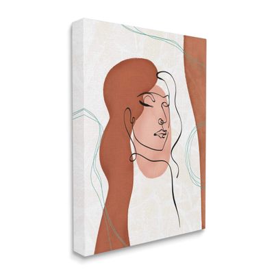 Stupell Industries Organic Female Portrait Abstract Linework