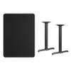 BizChair 30"x42" Rectangular Black Laminate Table Top with 5"x22" Bases view 3