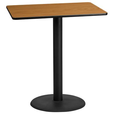 BizChair 30"x42" Natural Laminate Bar Table Top-24"RD Base