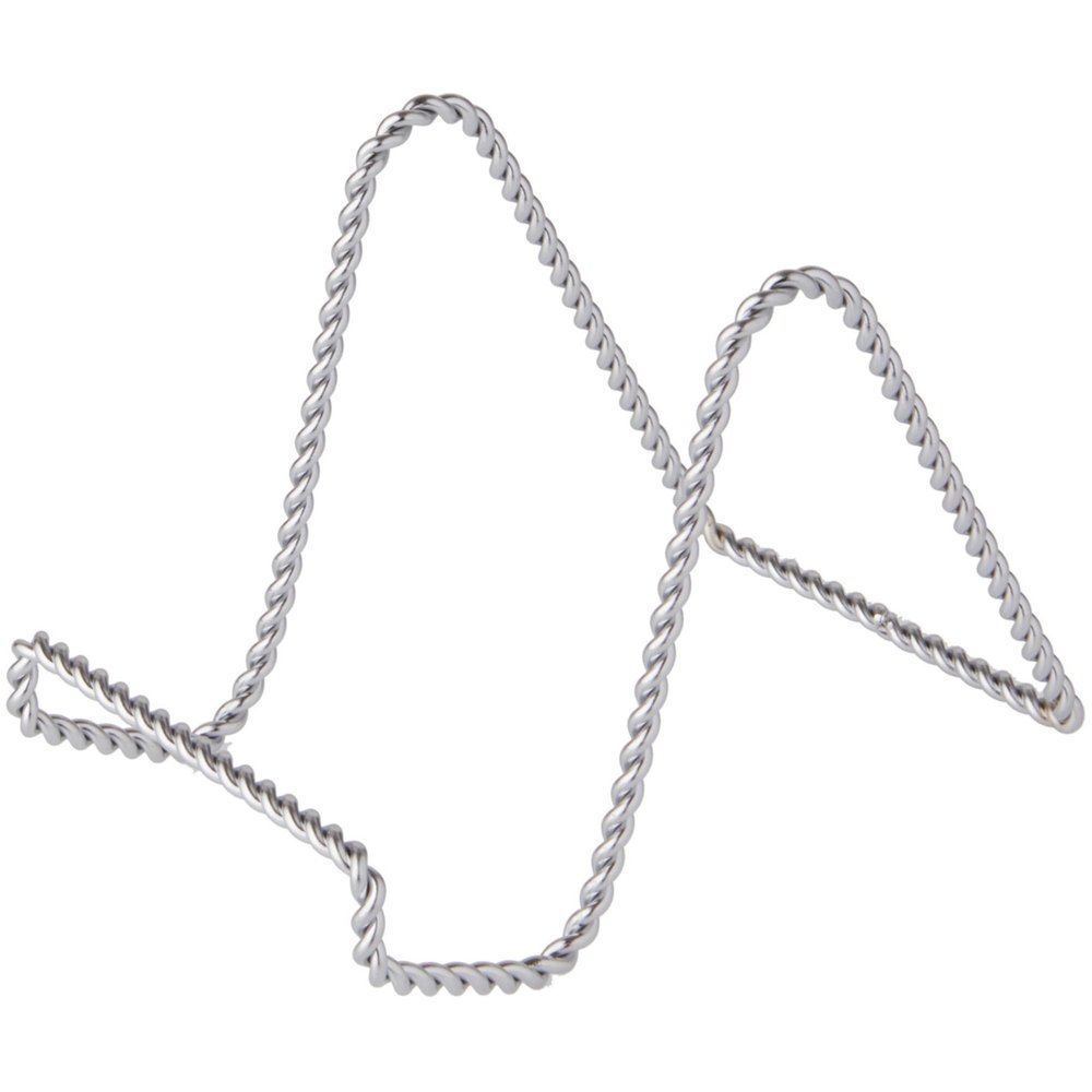 Bard's Twisted Silver-toned Wire Easel Stand, 4" H x 3.5" W x 5.5" D, Pack of 12