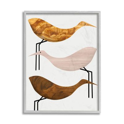 Abstract Tree Pattern Storks Minimal Rustic Birds