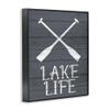 Stupell Industries Nautical Blue Lake Life Phrase Rustic Boat Oars, Design by Kim Allen Black Framed Wall Art, 16x20 view 3