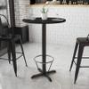 BizChair 30" RD Black Laminate Bar Table Top-22"x22" Base/Foot Ring view 2