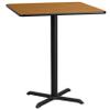 BizChair 36" Square Natural Laminate Bar Table Top-30"x30" Base view 1