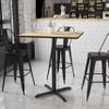 BizChair 36" Square Natural Laminate Bar Table Top-30"x30" Base view 2