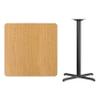 BizChair 36" Square Natural Laminate Bar Table Top-30"x30" Base view 3