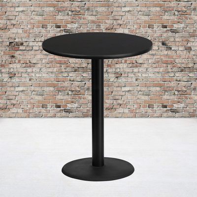 BizChair 36"RD Black Laminate Bar Table Top-24"RD Base