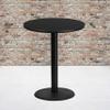 BizChair 36"RD Black Laminate Bar Table Top-24"RD Base view 1