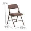 BizChair 2 Pack Curved Triple Braced Beige Fabric Metal Folding Chair view 2