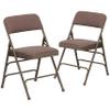 BizChair 2 Pack Curved Triple Braced Beige Fabric Metal Folding Chair view 4