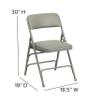 BizChair 4 Pack Curved Triple Braced Gray Vinyl Metal Folding Chair view 2