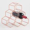 Charmed Hexagon 6 Bottle Wine Rack in Rose Gold view 1