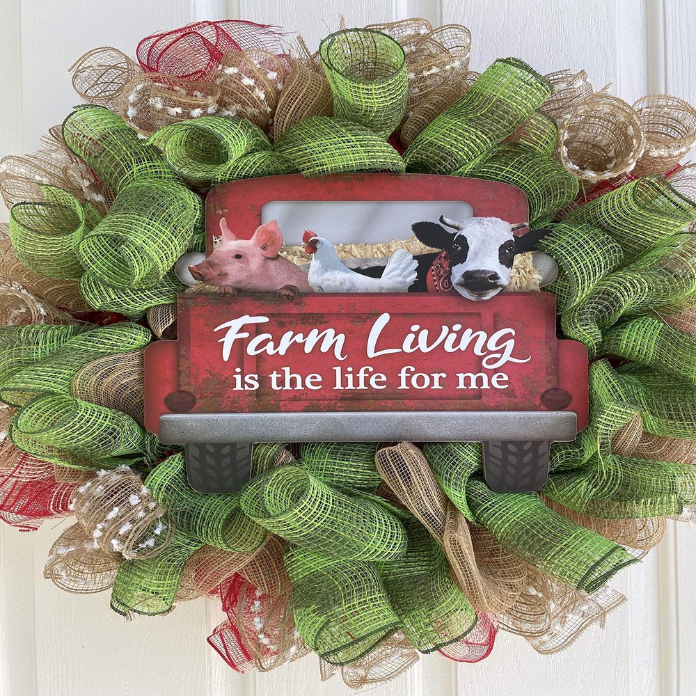 Down on the Farm Wreath Door Decor Fresh Handmade