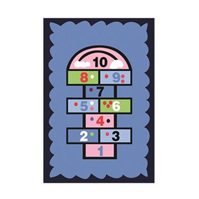 Arinda Hopscotch Rug Hop and Count Game Rug with Cute Colorful Design Anti-Slip Kids Play Mat Soft Floor Area Rug and Carpet