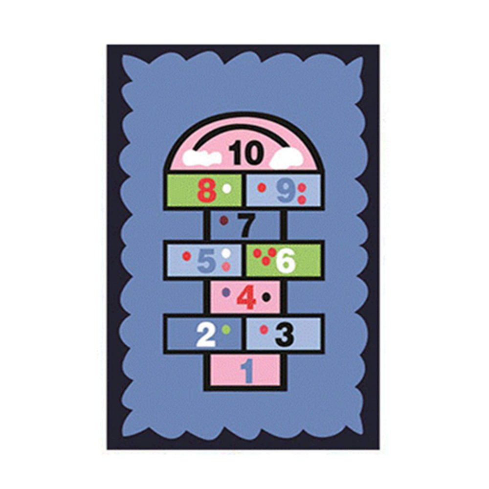 Arinda Hopscotch Rug Hop and Count Game Rug with Cute Colorful Design Anti-Slip Kids Play Mat Soft Floor Area Rug and Carpet
