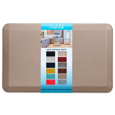 ComfiLife Anti Fatigue Floor Mat 3/4 Inch Thick Kitchen Mats for Floor, Standing Desk Mat, Kitchen Rug Comfort at Home, Office Durable Stain Resistant Non-Slip Bottom (20" x 32", Rose Gold)