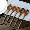 6 Pieces Japanese Wooden Spoons, 6 Pieces Soup Spoon, Wood Long Handle Kids Rice Dessert Cooking Tasting Dinner Table Spoon for Kitchen Restaurant view 2