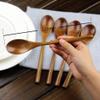 6 Pieces Japanese Wooden Spoons, 6 Pieces Soup Spoon, Wood Long Handle Kids Rice Dessert Cooking Tasting Dinner Table Spoon for Kitchen Restaurant view 3