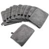 PHOGARY 10 Pack Microfiber Body Wash Mitts, Soft Face Mitten, Bath Spa Cloth, Reusable Makeup Remover Mitt Gloves, European Style Wash Cloth, 68 inch (Grey) view 2
