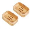 Dtacke Handmade Wood Bamboo Soap Dish Tray Case Bathroom Storage Natural Bamboo Soap Holder 2 Pack (Soap Dish) view 1
