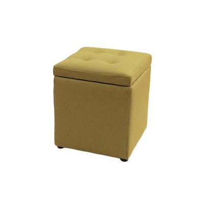FINDYU Footstool, Durable Solid Wood Storage Stool Square Footrest Living Room Strong Load-Bearing for Shoes Wearing (Color : Green, Size : S)