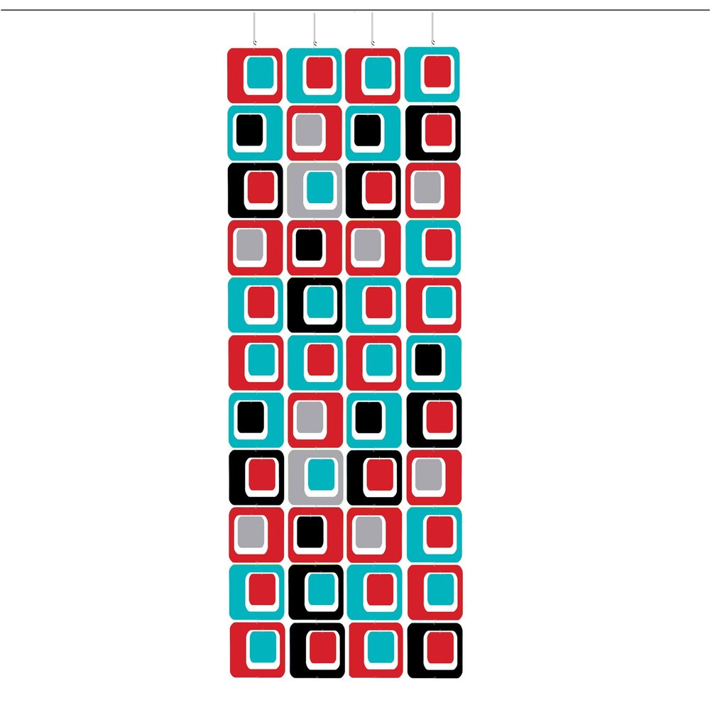 Atomic Mobiles Hip Retro Coolsville Room Divider DIY Kit - Mid Century Modern Contemporary Room Partition - Home & Office Decor - Many Sizes! (M - 28w x 72h)