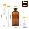 Maredash 8oz Amber Glass Bottles, 20 Pack Glass Storage Bottles with Black Lids (Brown, 20 Labels, with Funnels, Droppers and Brush) view 2