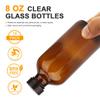 Maredash 8oz Amber Glass Bottles, 20 Pack Glass Storage Bottles with Black Lids (Brown, 20 Labels, with Funnels, Droppers and Brush) view 4