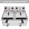 Oil Consumption 16.9QT / 16L Electric Deep Fryer, 3400W MAX 110V Stainless Steel Faucet Double Tank Deep Fryer with Timers and Professional Heating Element, Total Capacity 24.9QT/23.6L view 2
